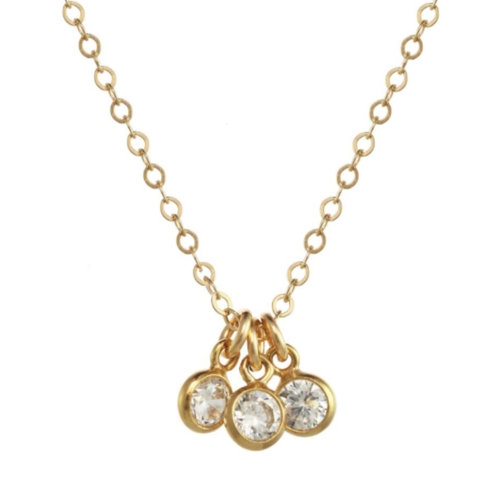 NWT Fireworks Sabina Necklace Swarovski Crystals 14K Gold-Filled